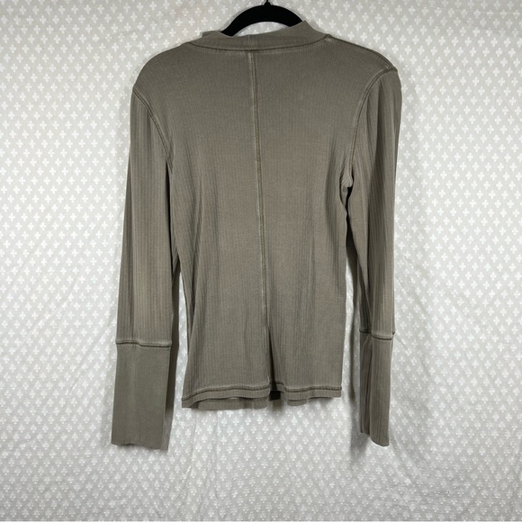 Free People Intimately Grey Green Ribbed The Rickie Mock Neck Top - Picture 5 of 5